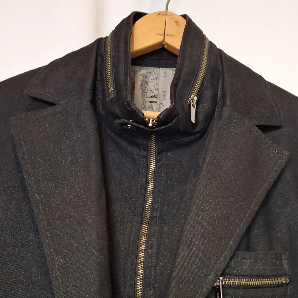 Elle Homme utility blazer with removable high neck colar